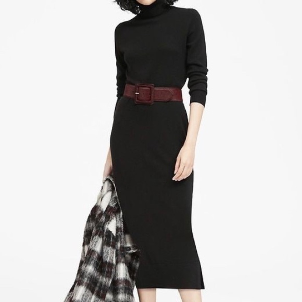 Banana Republic Turtleneck Midi Sweater Dress
